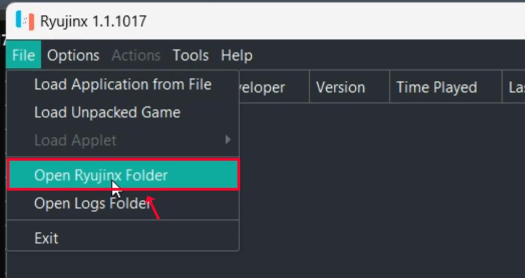 Open-Ryujinx-Folder